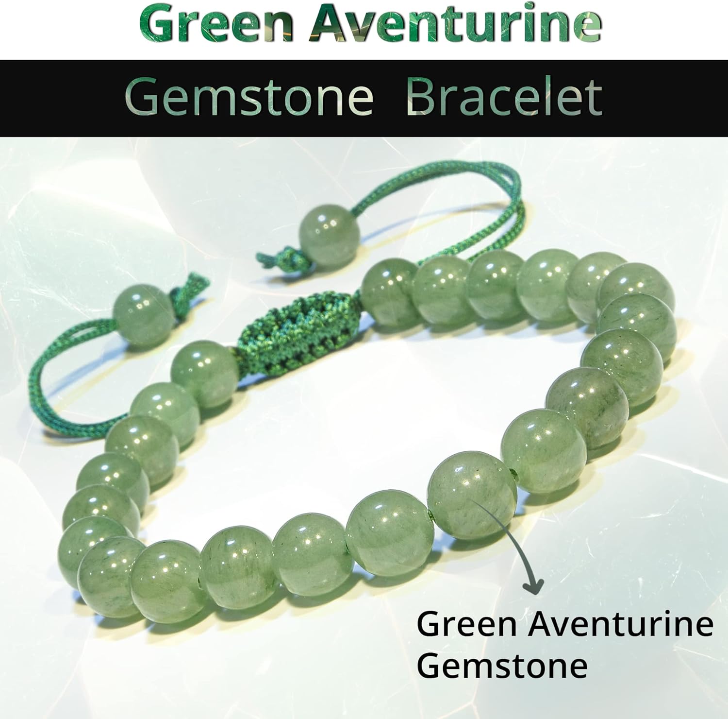 Bracelet – Healing Crystal Bracelet for Women, Men – Chic Gemstone Bracelet for Men and Women – 8mm Round Bead Bracelets for Spiritual Healing, Protection, Positive Energy - Image 2