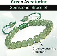Vista 155 de Adjustable Crystal Bracelet – Gemstone Bead Bracelet with Adjustable Macrame String – Chic Gemstone Bracelet for Men and Women – 8mm Round Healing