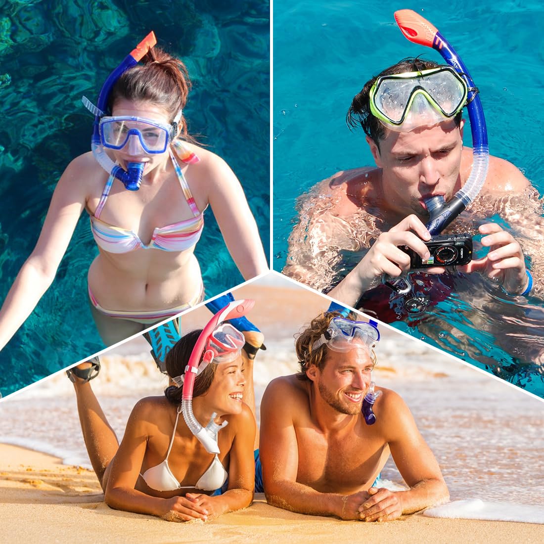 Boccaglio per Snorkeling 2 Pezzi, Ricambio Sostituzione Bocca in Silicone Trasparente, Universale per Tubo di Snorkeling, Facile da Montare e Igiene Sicura