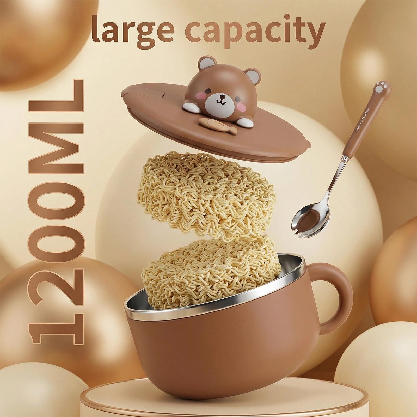 Miska termiczna z pokrywką, miska na sałatkę, miska na makaron, miska na ramen, podgrzewacz do potraw, z pokrywką, nadająca się do mycia w zmywarce, miska do serwowania, zastawa stołowa