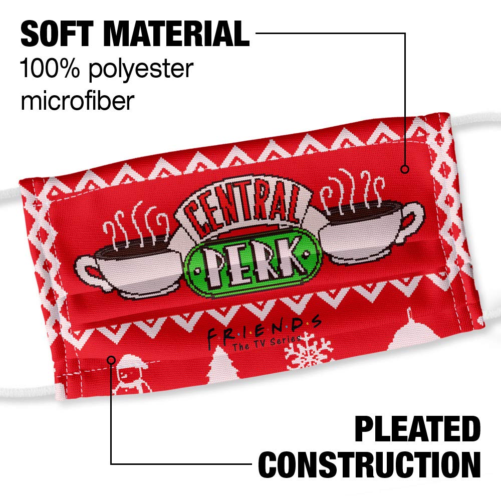 Popfunk Friends Central Perk Stitch 1-Ply Reusable Face Mask Covering with Adjustable Nose Wire, Unisex