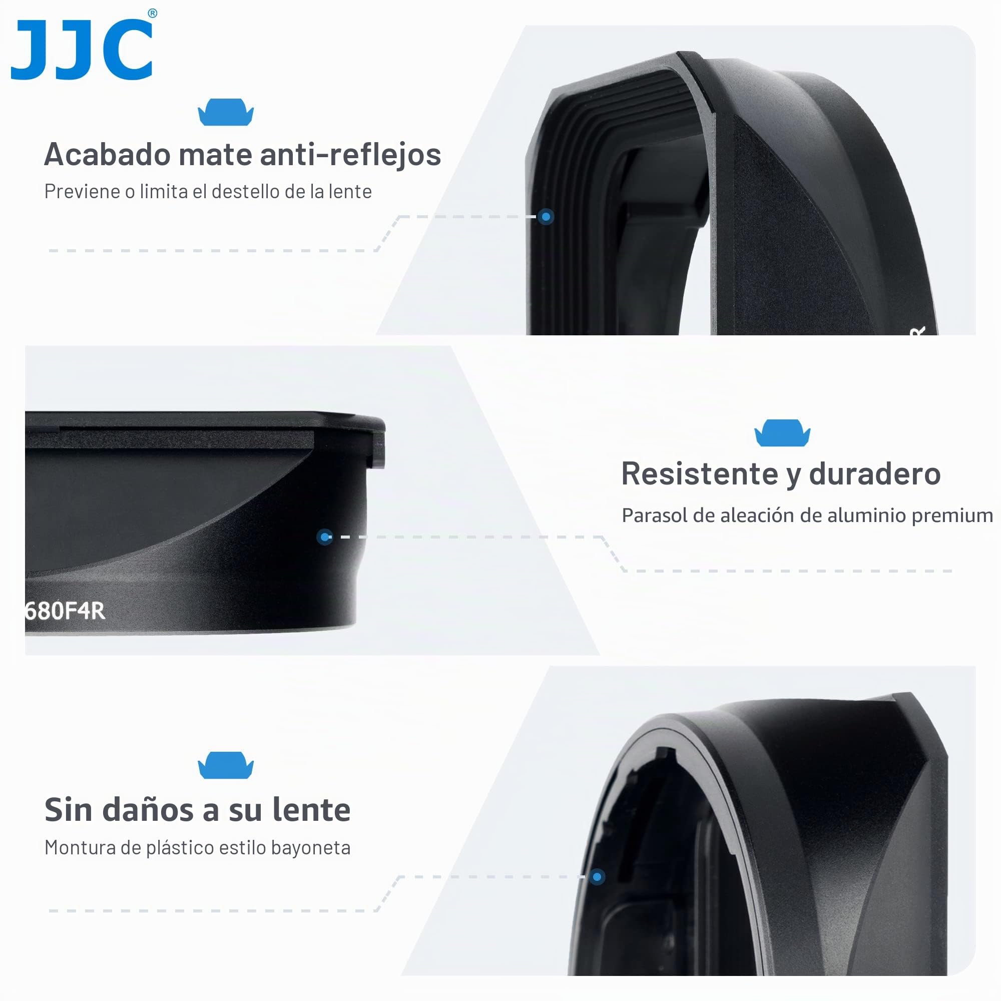 JJC Parasol cuadrado de metal con tapa deslizante para lente Fujifilm XF 16-80 mm f/4 R OIS WR, XF 16-55 mm F2.8 R LM WR II (negro)