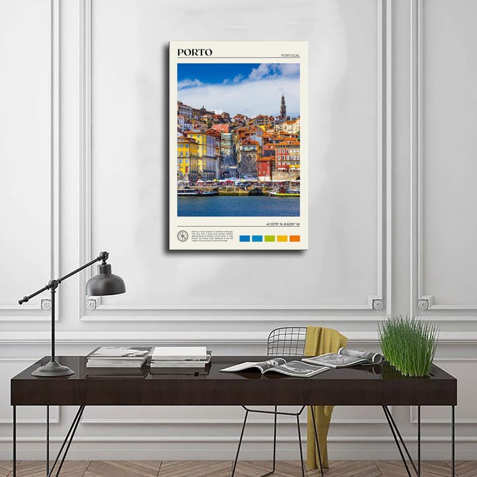 Echtes Foto, Poster, Kunstdruck auf Leinwand, Motiv: Porto, Dekoration für Schlafzimmer, Büro, Zimmer, Geschenk, 40,6 x 61 cm (L x B)