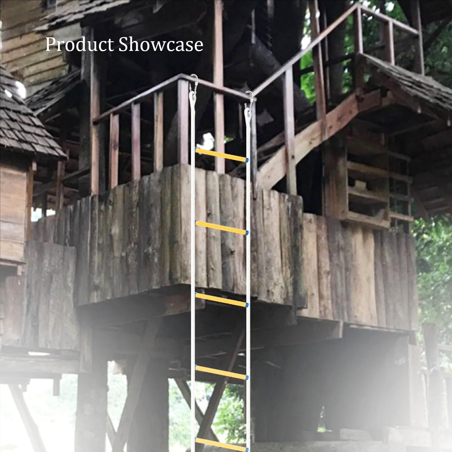 Escalera De Cuerda,8m Escalera Trenzada,Portátil para Emergencias,Adecuada para Casas De 3-4 Plantas,Balcones y Barandillas,con Una Capacidad De Carga De hasta 200 Kg.