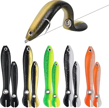 Ainiv Bionic Fishing Lure, Soft Bionic Fishing Lures Kit Creative Lifelike Mock Lure Can Bounce Fishing Accessory for Freshwater & Saltwater, Suitable for Fishing Lovers Outdoor