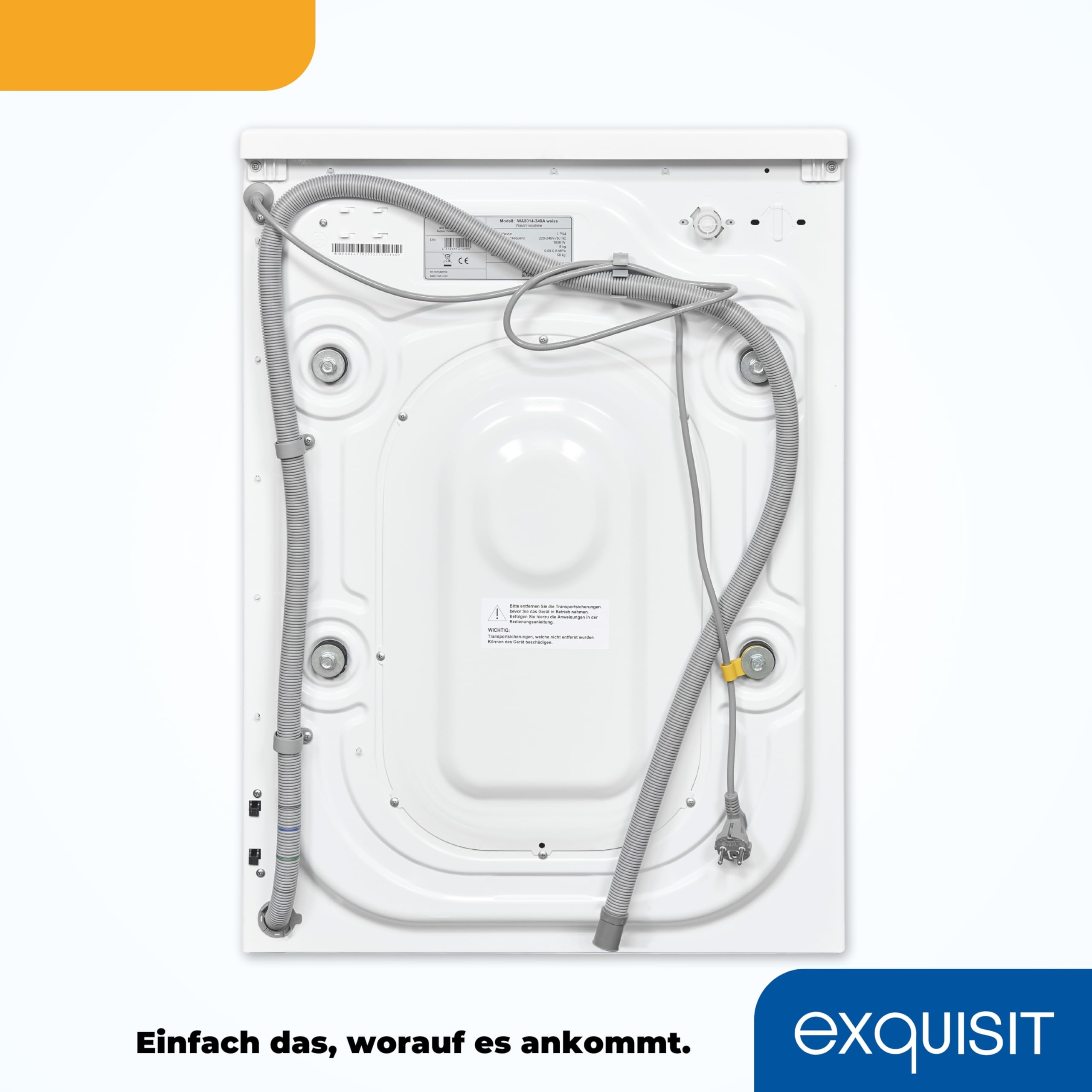 Exquisit Lavatrice WA8014-340A bianca | Lavatrice 8 kg | Efficienza energetica A | 16 programmi di lavaggio | Sicurezza bambini | Scelta orario di inizio