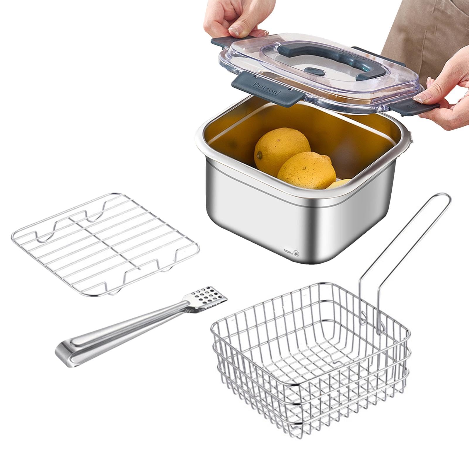 Zestaw garnków kempingowych, 2500 ml, kwadratowy garnek kempingowy | zestaw garnków do gotowania ?wie?ym powietrzu, zestaw do gotowania w?drówki, 2500 ml, zestaw kempingowy, zestaw piknikowy,