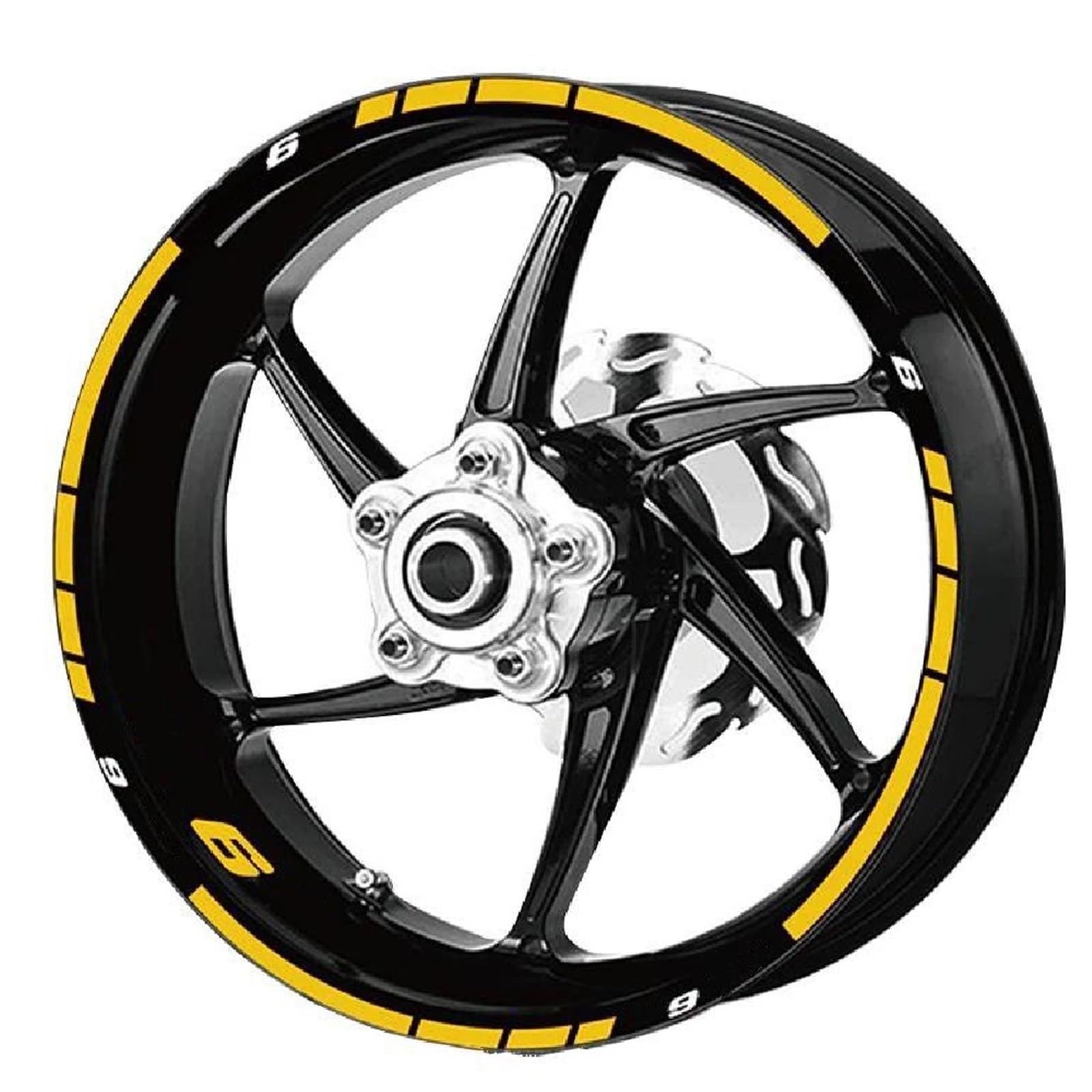 Motorcycle Wheel Stickers Stripes Reflective Front Rear Rim for Kawasaki ER-6F Er6f Er 6f Durble Parts(Style 4)