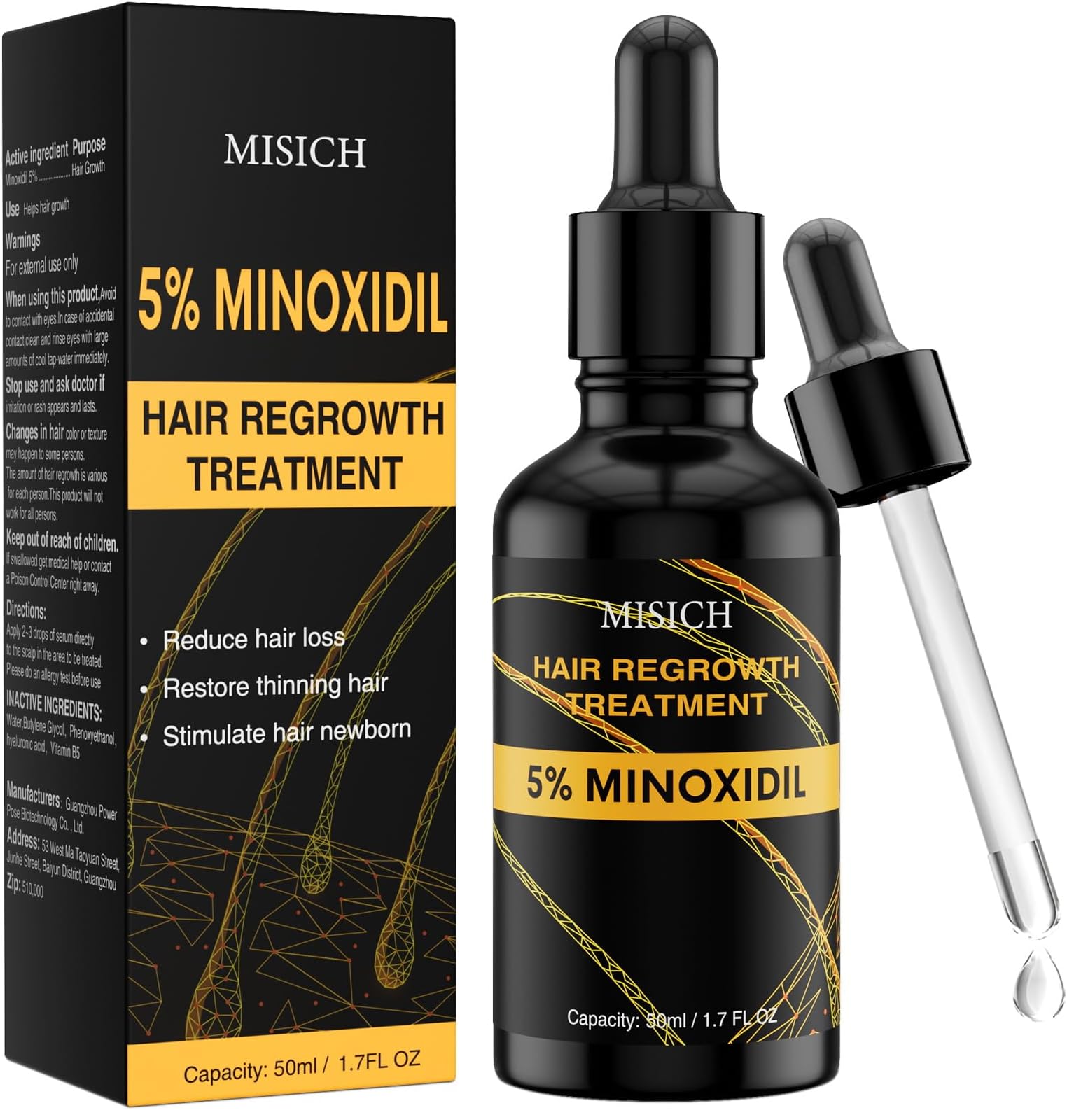 Minoxidil for Men and Women Hair Growth, 5% Minoxidil for Men Beard Growth,Hair Regrowth Treatment for Thinning Hair and Hair Loss (50ML)