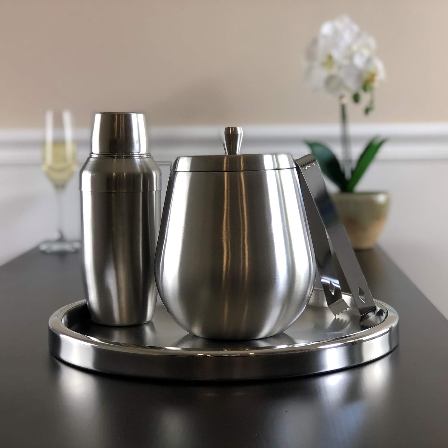 Kraftware 4 Piece Barware Set, Stainless Steel