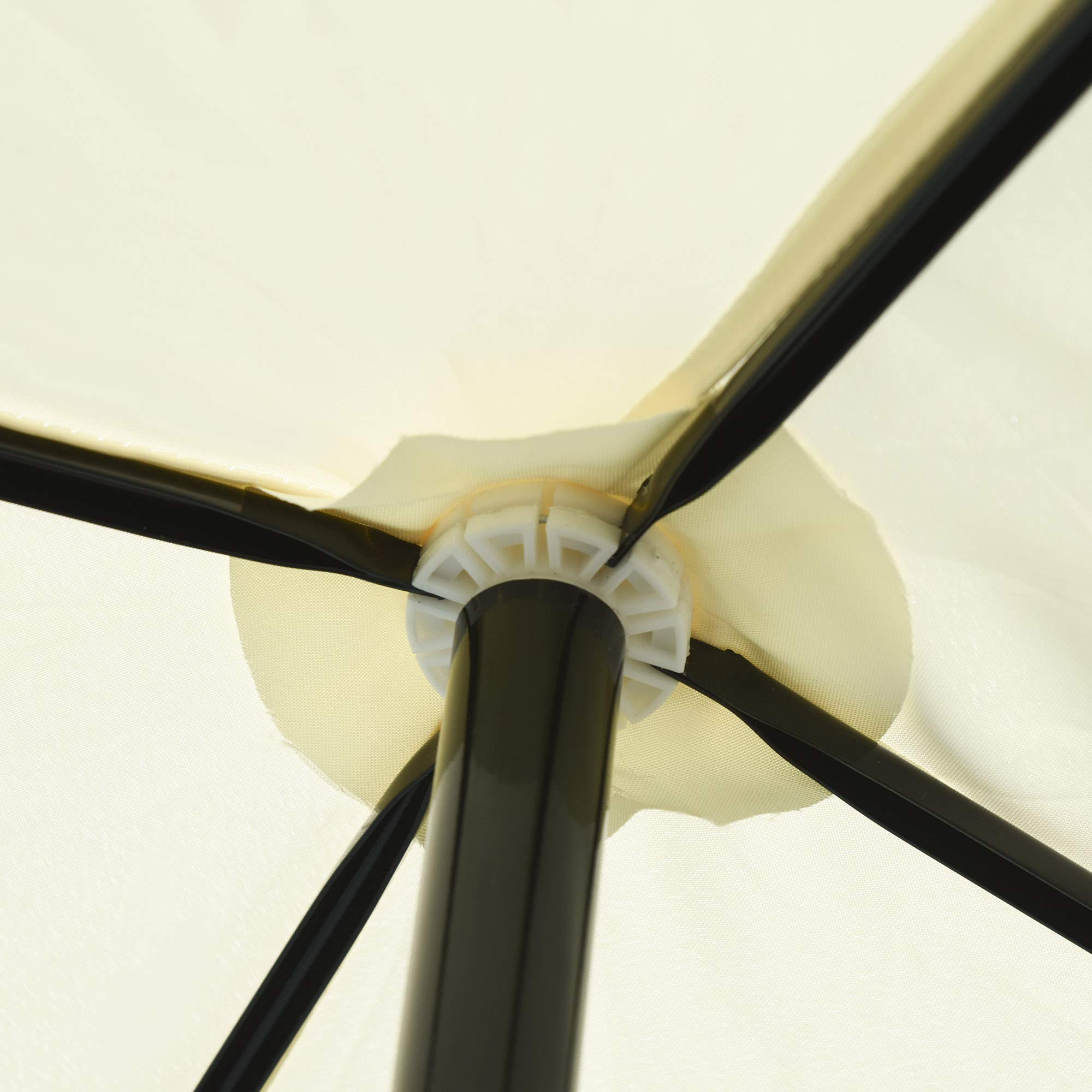 Outsunny Ombrellone 2x2m da Esterno con Tettuccio Regolabile Quadrato Crema | per Terrazza e Giardino, Portatile, in Metallo e Poliestere