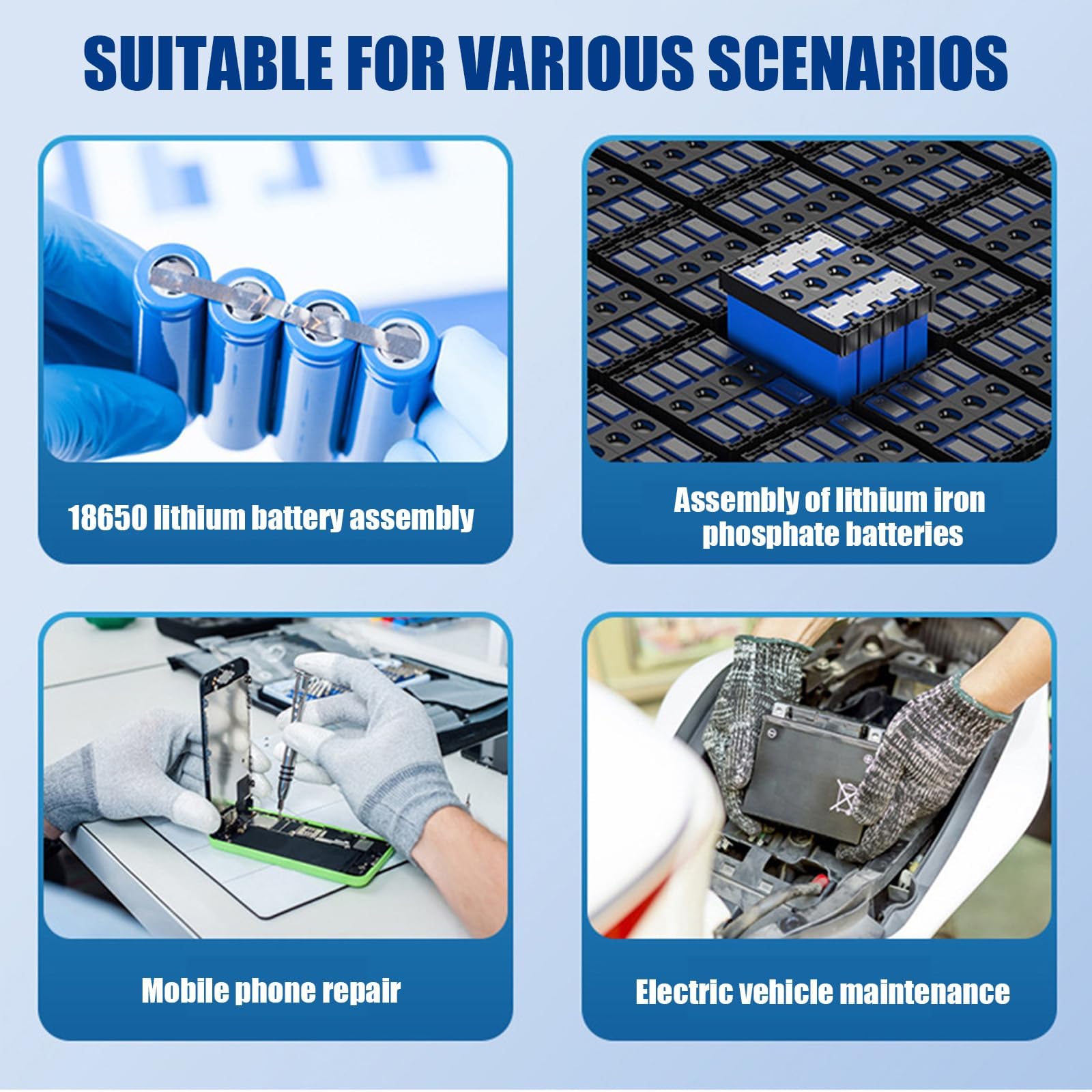 QWQJ Handheld Spots Welding Machine 11 Gear Adjustable Automatic Manual Modes Battery Spots Welding Machine for 18650 Battery