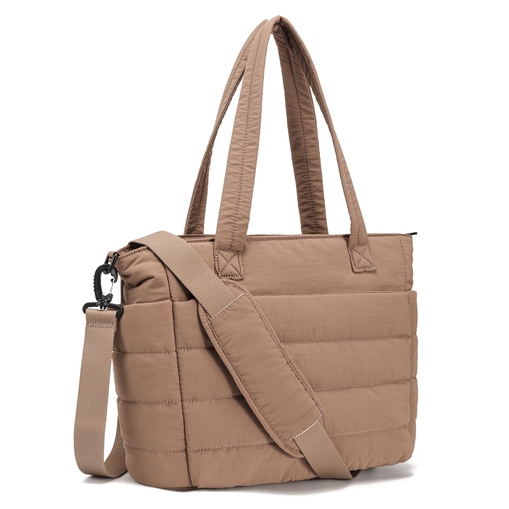 AOCINA Puffer Tote Bag for Women Quilted Work Bag Nurse Bags Womens Shoulder Handbags for Travel Gym Gifts