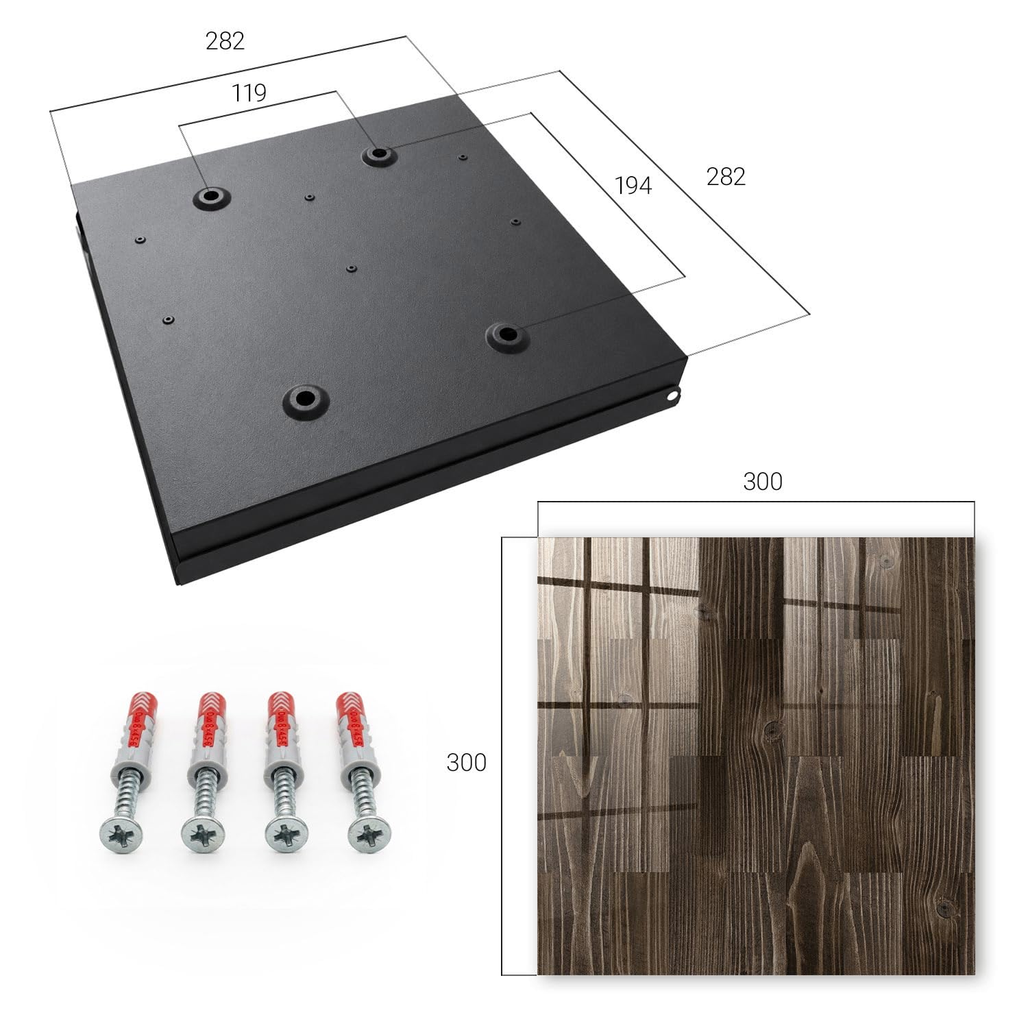 Cassetta portachiavi 30x30 cm Legno marrone Porta Destra Nero | Appendiabiti | Bacheca | Vetrinetta | Nicchia | Casellario | Armadio | Gancio | Quadro | Mobiletto | Contenitore | Supporto