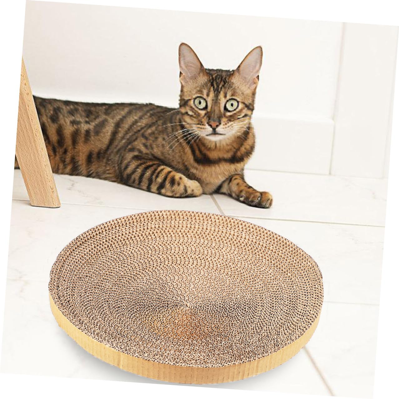 Kratzmatten Ersatz für Katzen, 3 Stück-Pack Rund aus Wellpappe