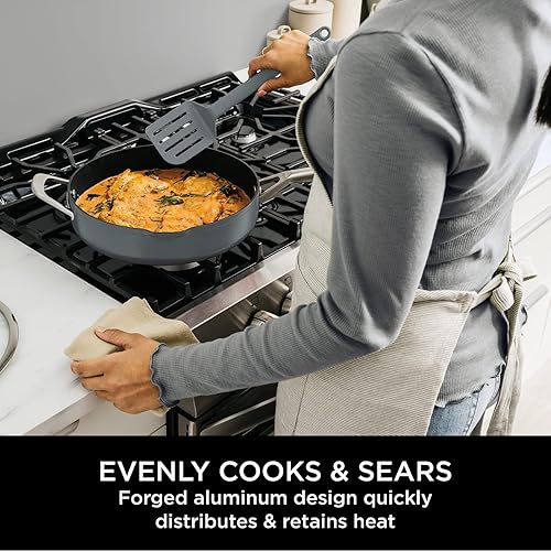Miniatura 10 de Ninja Foodi PossiblePan 9 en 1 CW102WHUK Tecnología ZEROSTICK, vaporizador y espátula integrados, antiadherente, compatible con inducción, apto para