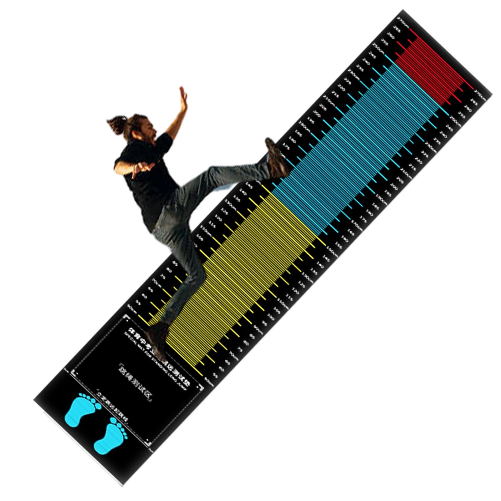 Running Long Jump Mat for Kids Adult Non-Skid Home Exercise Mats for Home Gym Black Rubber Distance Jump