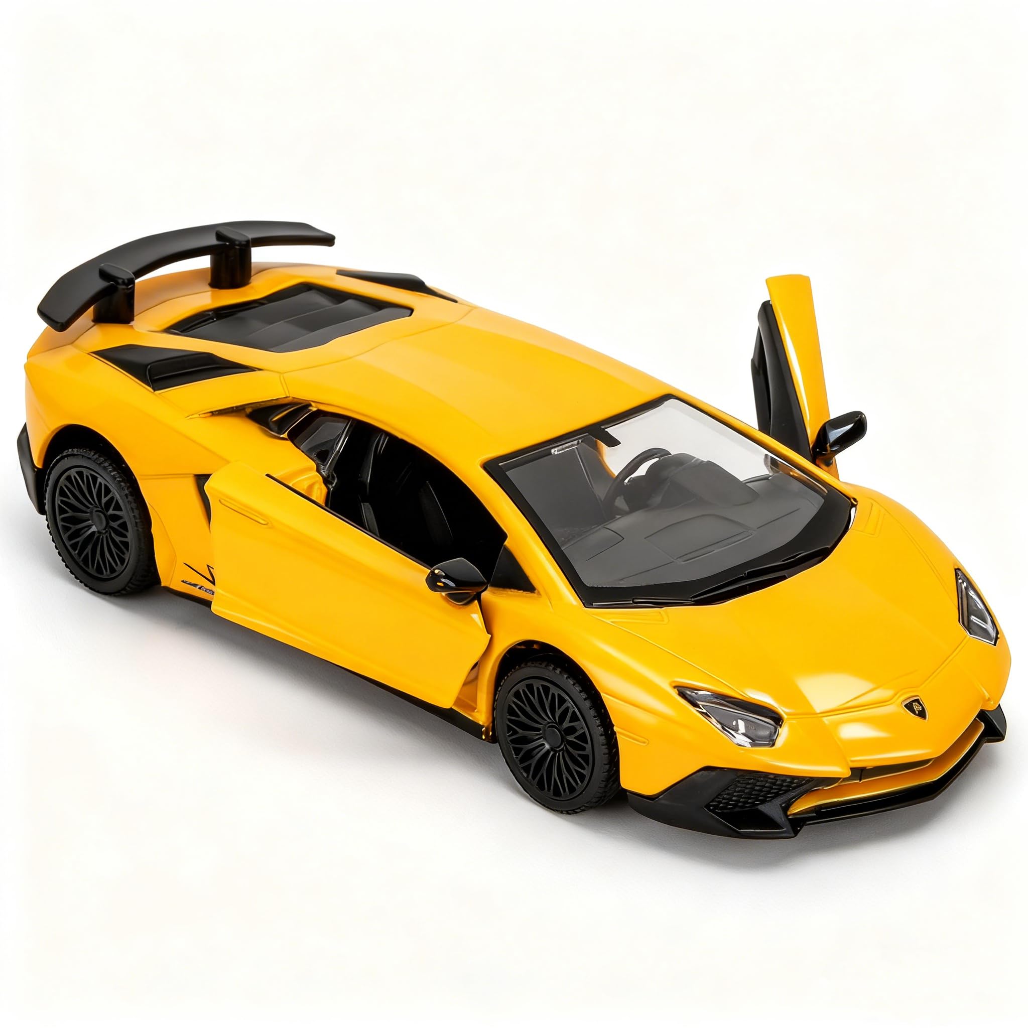 TGRCM-CZ 1/36 Scale Lamborghini Aventador LP770-4 Casting Car Model, Zinc Alloy Toy Pull Back Vehicles Toy Car for Toddlers Kids Boys Girls Gift (Yellow)