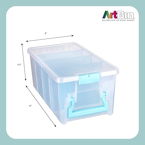 Miniatura 2 de ArtBin Semi Satchel - Organizador portátil para manualidades con 3 divisores, estuche de almacenamiento de plástico transparente para suministros de
