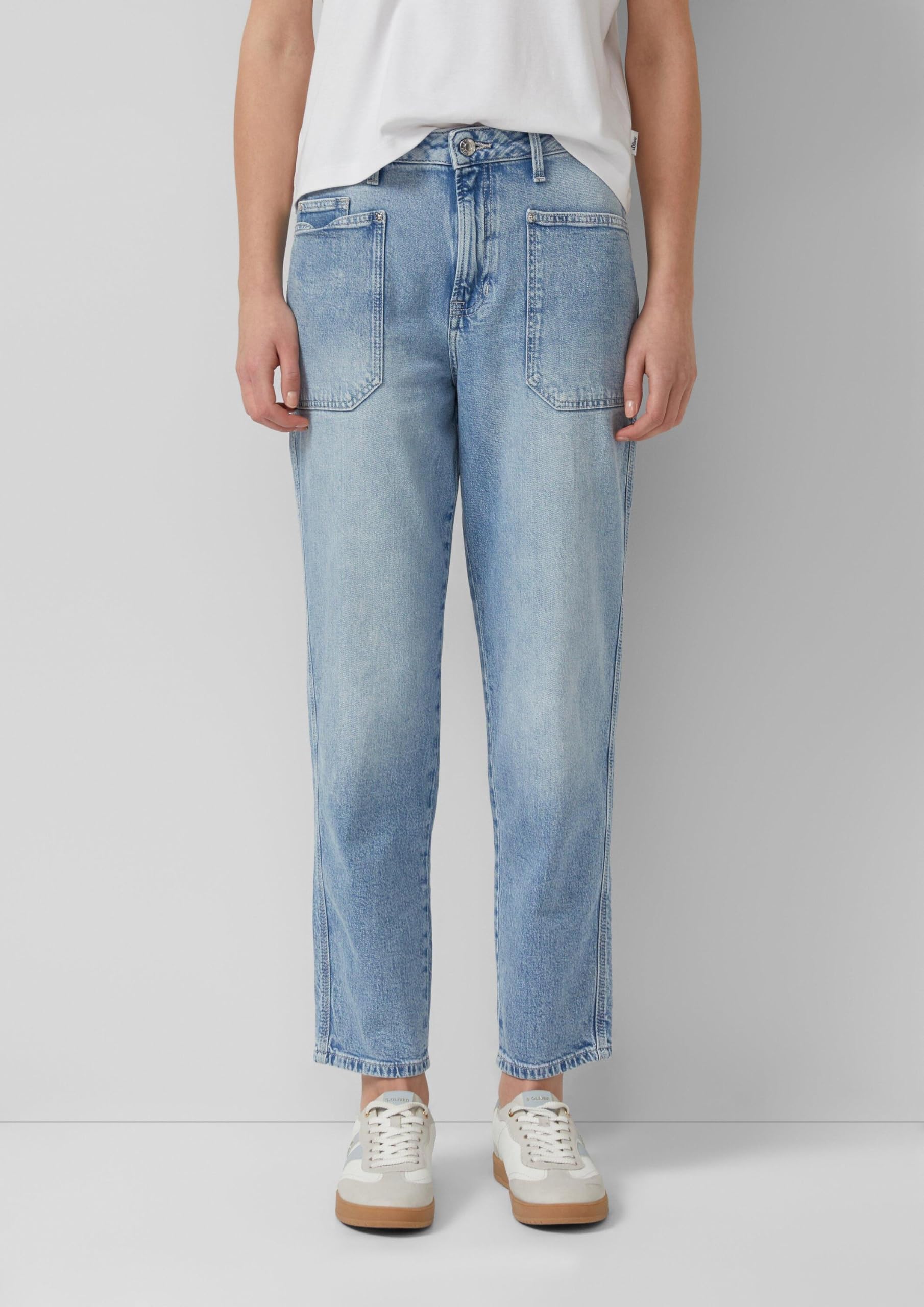s.Oliver Damen Ankle Jeans, Mom Fit Ankle-Jeans Mom/Regular Fit/High Rise/Tapered Leg