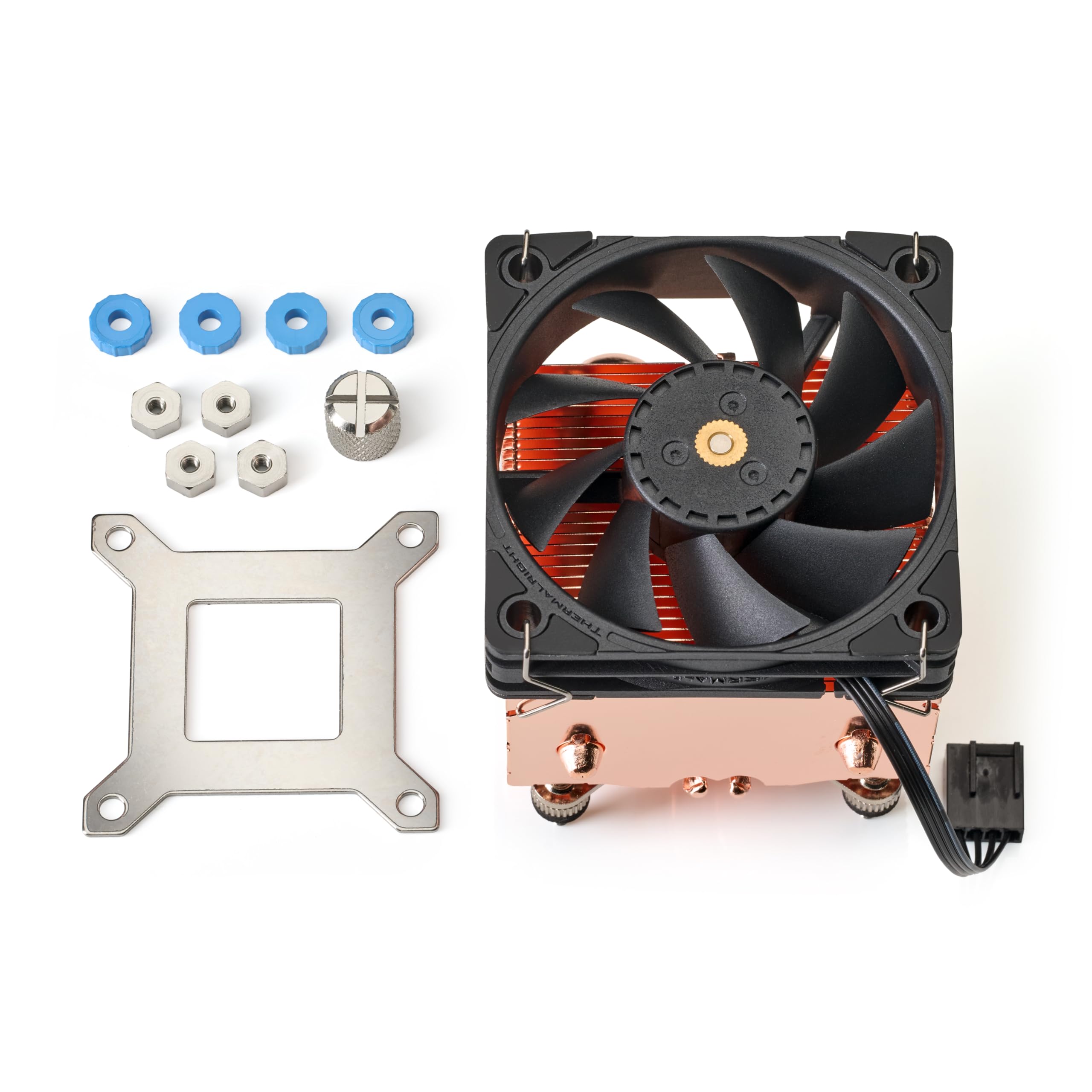 Bitaxe Copperzilla 2.0 massiver Kupferkühlkörper passend für Bitaxe Gamma 601/602/603, Kühler Upgrade mit 60 mm Lüfter, 210 g Kupfer, Dual Heatpipe und Backplate für Bitcoin ASIC Miner