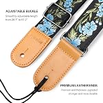 Ukulele Strap, Eyeshot Adjustable Premium Leather Ukulele Strap