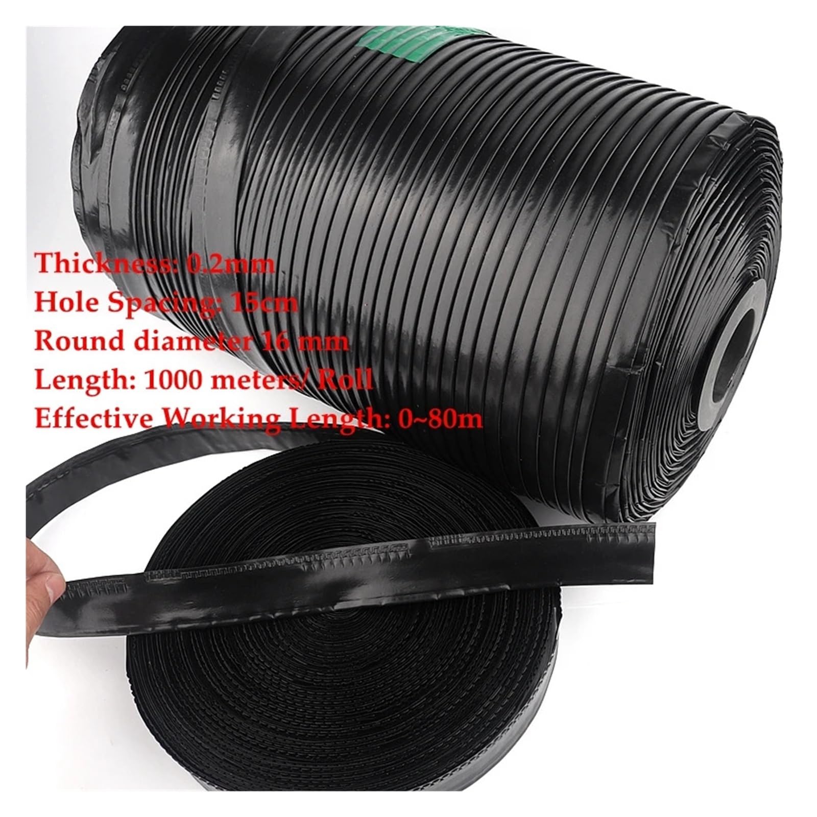 Nastro for Irrigazione A Goccia, Tubo Flessibile Agricolo A Labirinto Singolo Da 16mm 3L/h 0,2mm 15c