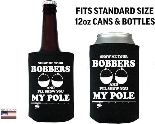 Miniatura 3 de Rogue River Tactical Funny Fishing Bobbers Pole Joke - Botella plegable para latas de cerveza, fundas para enfriar bebidas, paquete de 2