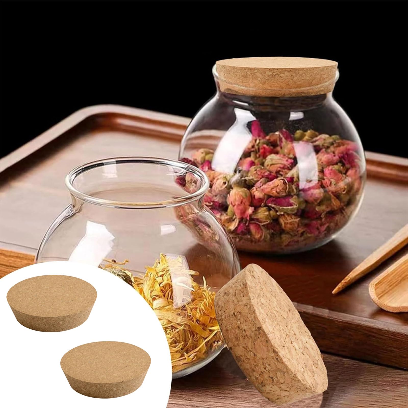 INCREWAY 2PCS Tapered Cork Stoppers Cork Plugs Replacement Corks for Wine Bottle Glass Bottle Jars 130 * 110 * 30mm - Image 4