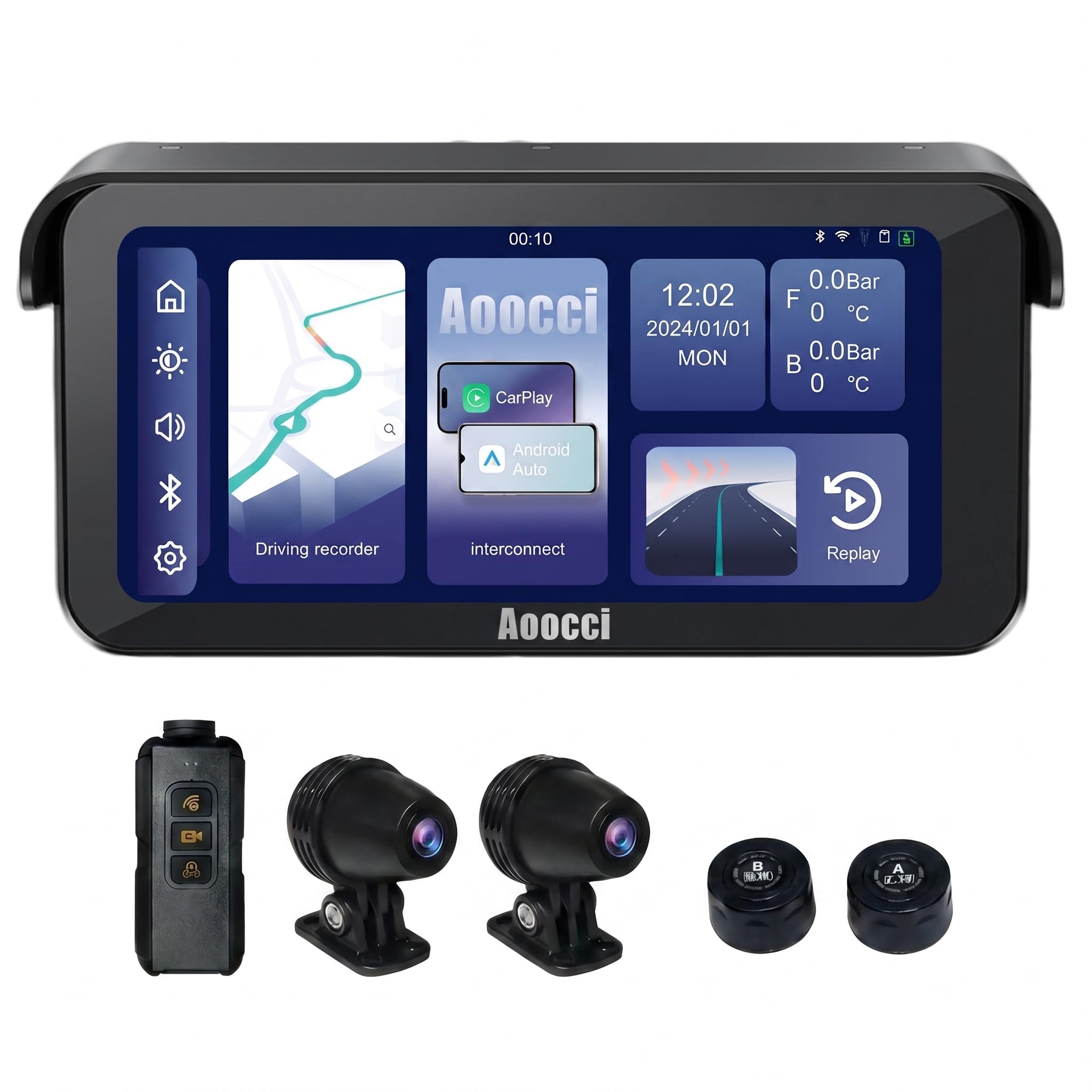C6 PRO Motorcycle Dash Cam Front and Rear, 4K 1080P Dual Dash Motorcycle Camera with Wireless CarPlay and Android Auto, GPS & Emergency Lock, 140° Wide Angle, Wired Remote, IP67 Waterproof-image-37