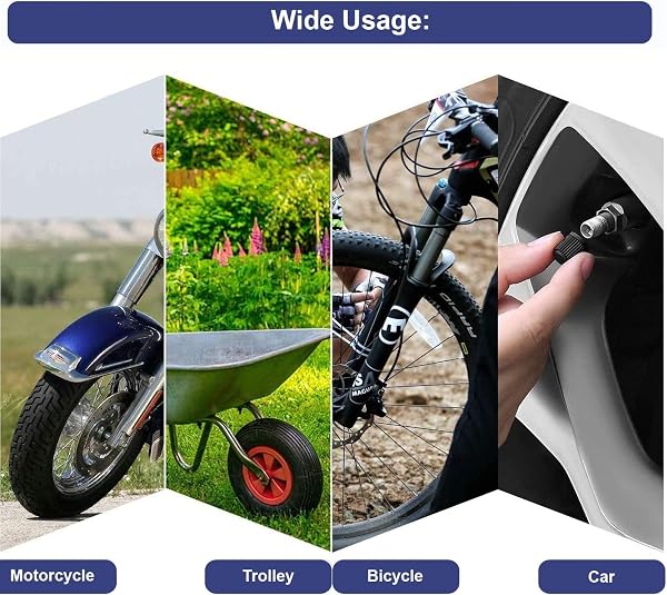 10 pcs Tyre Valve Caps, Universal Dust Cap - Black Stem Caps - Used On Car Tyres, Bikes, Bicycles, Motorbik - 5