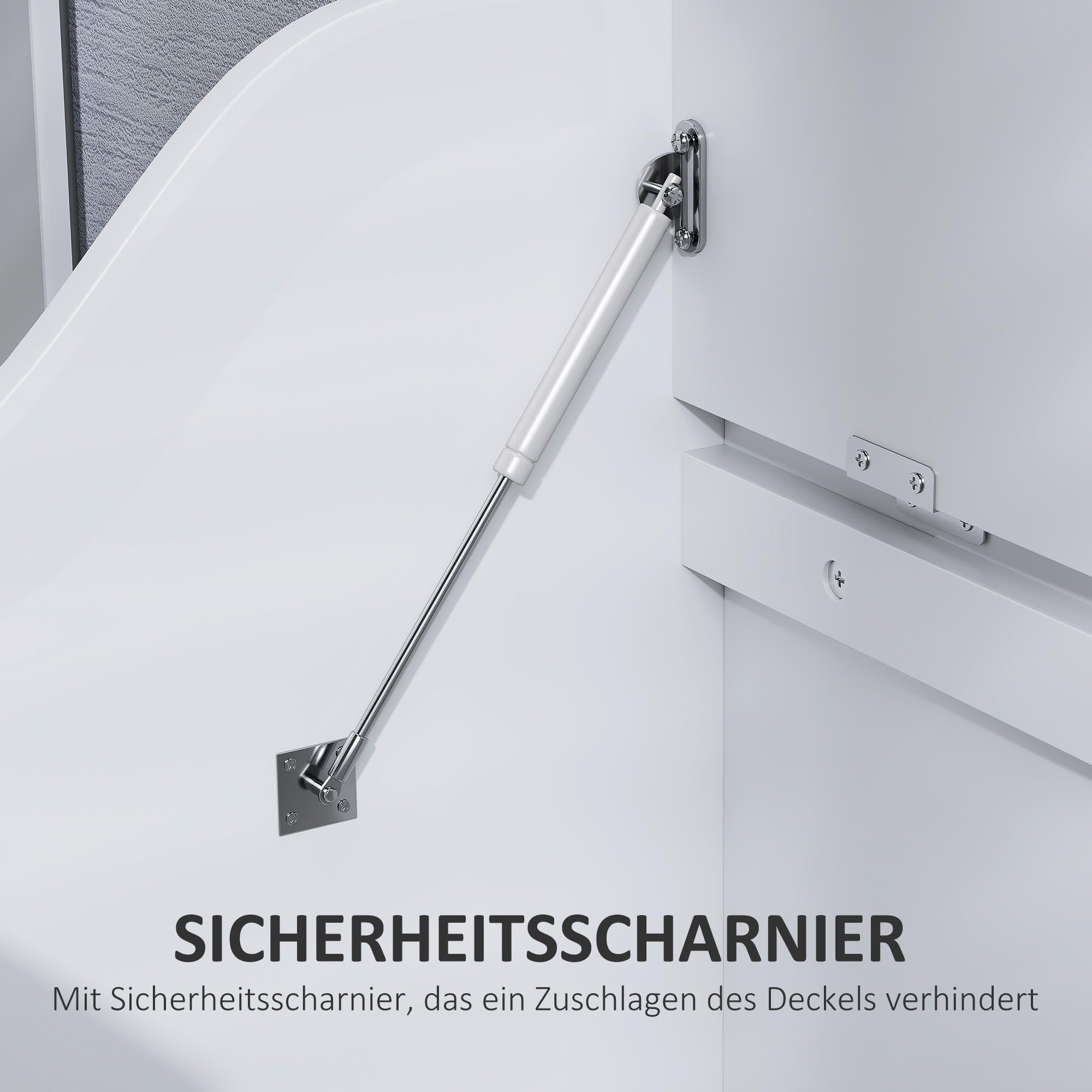HOMCOM Truhe, Aufbewahrungsbox mit Deckel, Auflagenbox Aufbewahrungstruhe, Spielzeugtruhe, Gerätetruhe, für Wohnzimmer, Schlafzimmer, Weiß, 56,5 x 38 x 56 cm