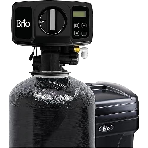 Brio WSFS9510 Whole House Water Softener System, 2-3 Bathrooms, 32,000 Grains, 7-8 GPM, 9" x 48" Resin Tank, High-Efficiency Valve Head, Fully Compatible w/Existing Water Filtration System