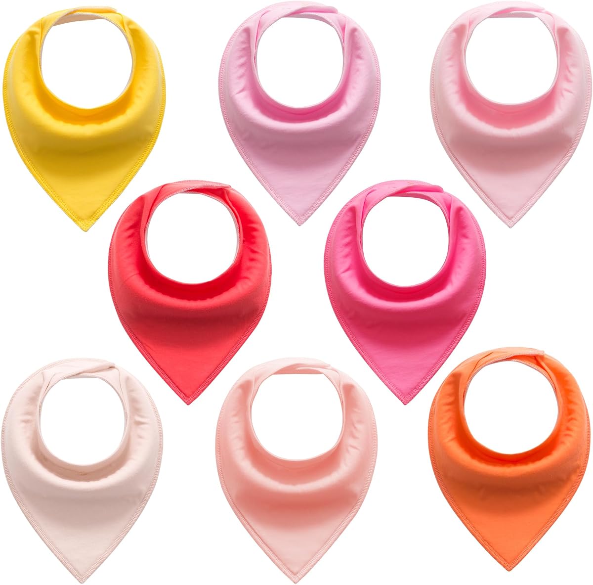 Baby Bibs Bandana Drool Bibs 8 Pack for Infant, Boys, Girls, Unisex 100% Cotton Drooling Bibs, Soft and Absorbent