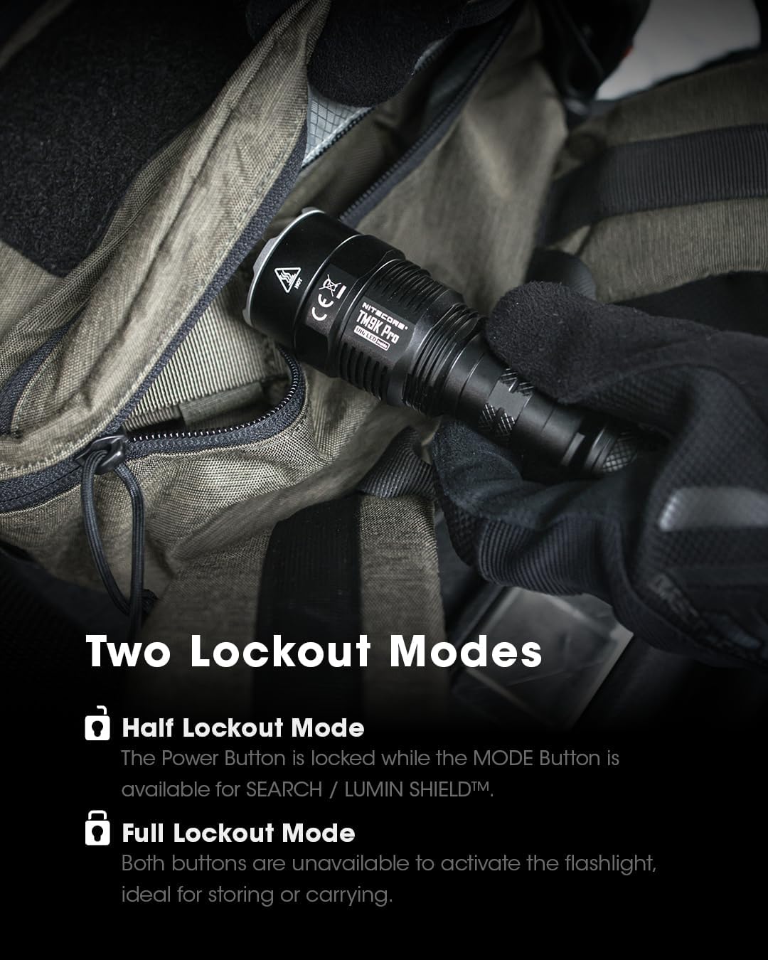 Nitecore TM9K Pro 9900 Lumen Fast Charging USB-C Flashlight, Black, TM9KPRO
