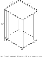 Vista 3 de FURINNO Elegante mesa auxiliar, roble francés gris/negro, paquete de 2 (2-99800GYW)