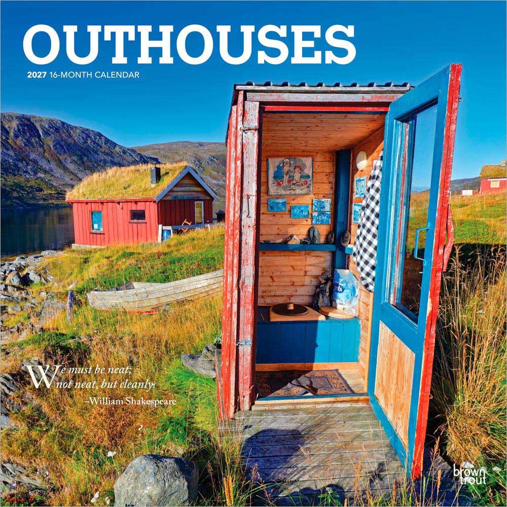 Outhouses 2027 12 X 24 Inch (Hanging) Monthly Square Wall Calendar Plastic-Free: Original BrownTrout-Kalender [Mehrsprachig] [Kalender]