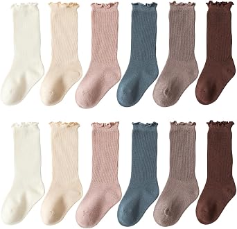 Baby Girls Cotton Socks Knee-High Stockings for Infant