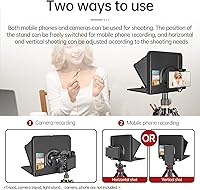 Vista 2 de LENSGO Teleprompter portátil para iPad Tablet Smartphone Cámara DSLR de 7.9 pulgadas, APP compatible con sistema iOS y Android para enseñanza