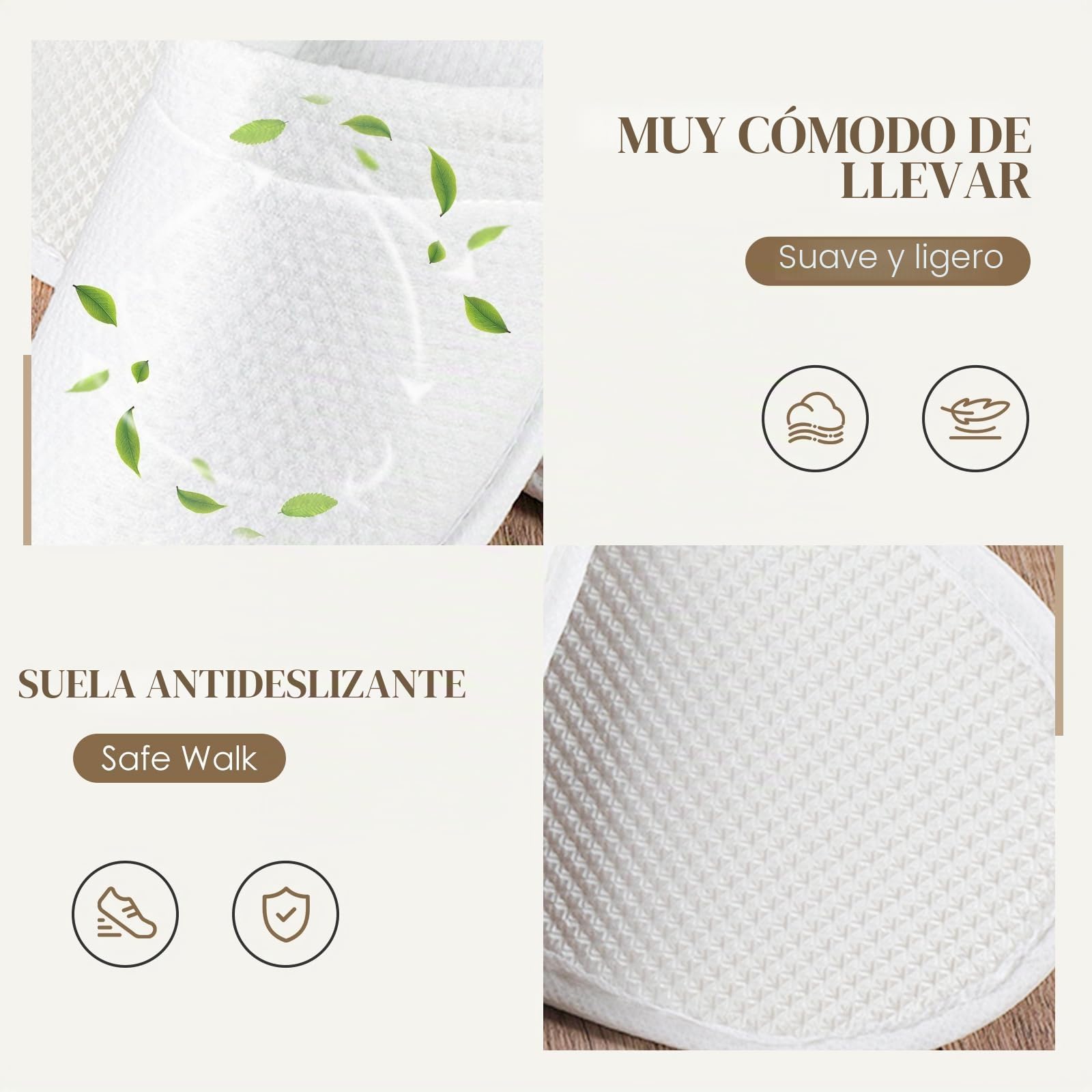 10 pares de pantuflas de hotel blancas para mujer y hombre, pantuflas desechables antideslizantes, pantuflas desechables, pantuflas para invitados, dedos cerrados, pantuflas de felpa unisex