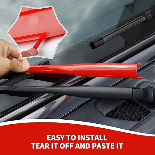 Miniatura 7 de RAZPOY JK Limpiaparabrisas frontal y trasero, 3 piezas, compatible con Jeep Wrangler JK JKU 2007-2017, rojo