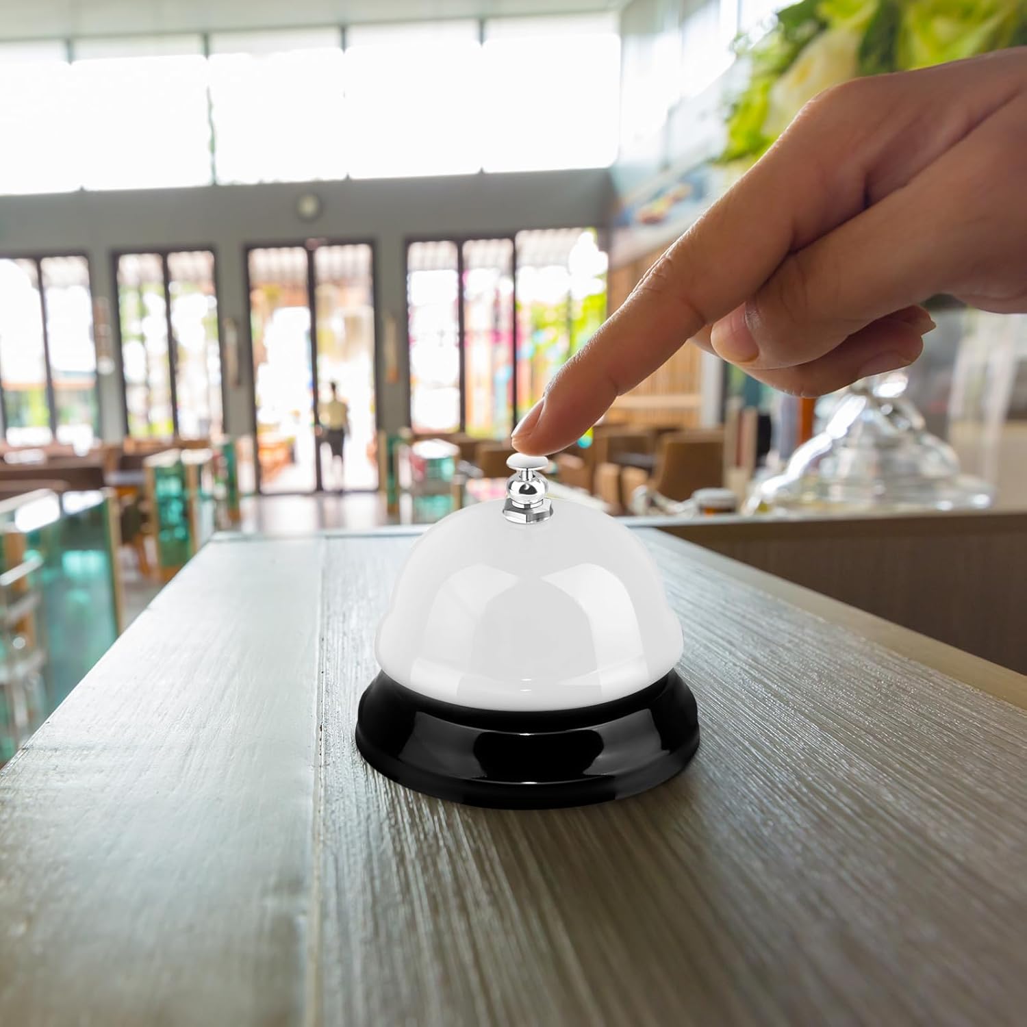 Hicarer 8 Pcs Desk Call Bell for Service 3 Inch Diameter Colorful Metal Game Bell Bulk for Adult Front Desk Hotel Restaurant School Kitchen Bar Counter Party Supplies
