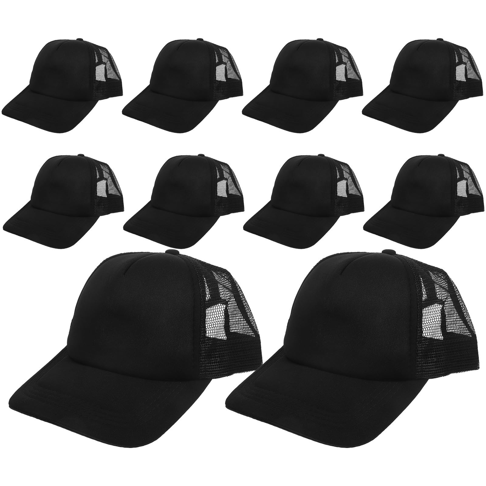 Casquettes de Baseball Vierges à Sublimation, 10 Pièces Noir Mesh