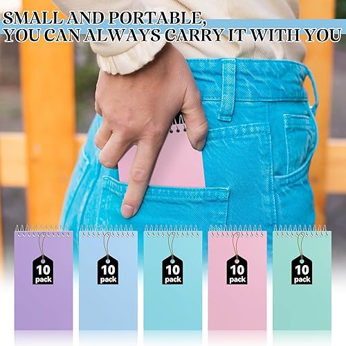 Miniatura 4 de Cholemy Paquete de 50 cuadernos pequeños de 3 x 5 pulgadas, mini cuadernos de bolsillo, mini cuadernos de bolsillo, cuadernos en espiral, blocs de