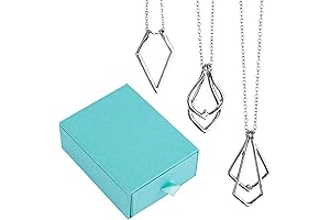 Framendino Geometric Rhombus Pendant Ring Holder Necklace