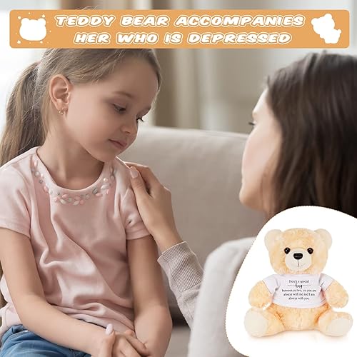 Miniatura 4 de DEEKIN 2 piezas Here is a Special Hug Little Bear de peluche, oso de condolencia, regalo con ropa, regalo de abrazo de oso para niños, niñas,