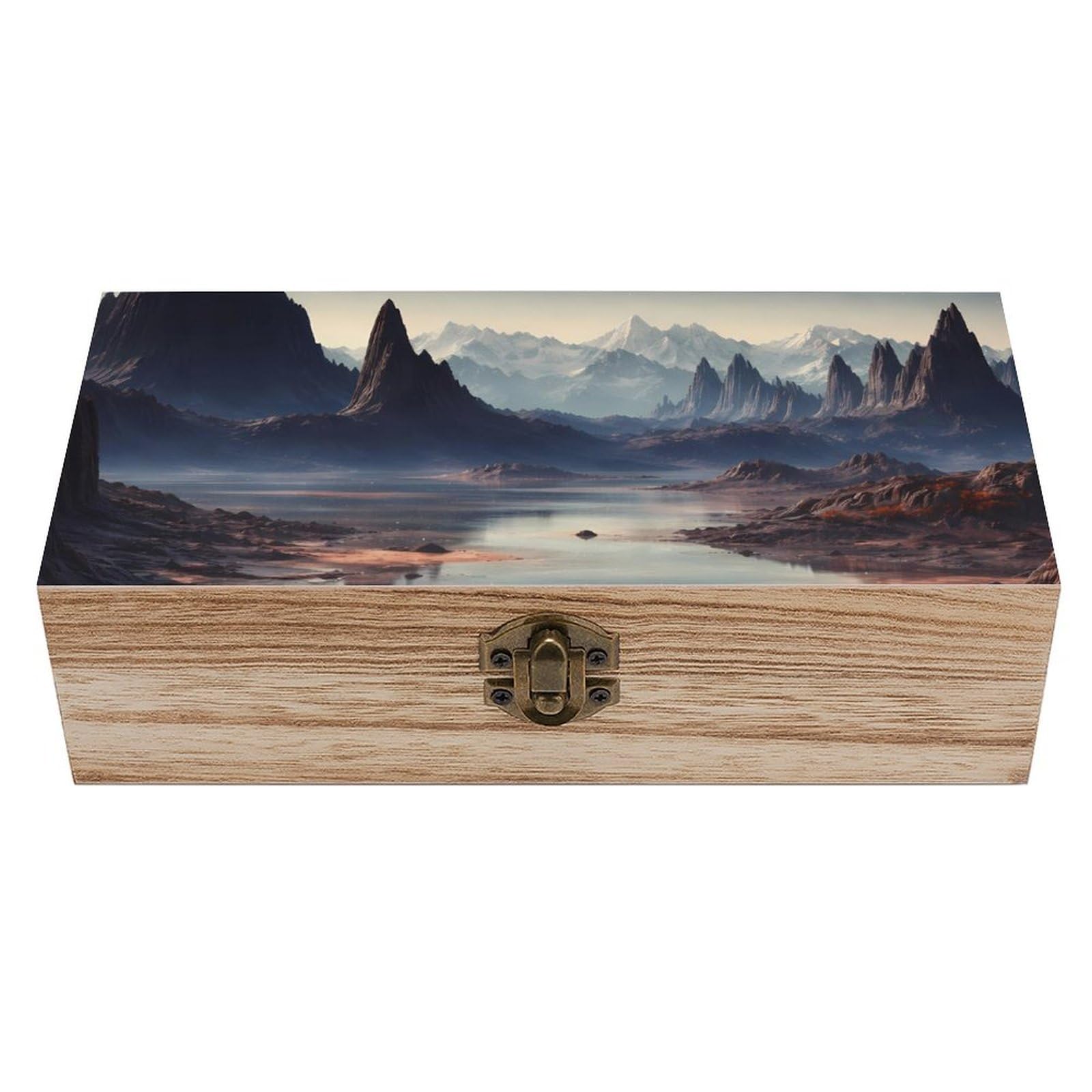 HLBSDM Alien Planet Wooden Storage Box