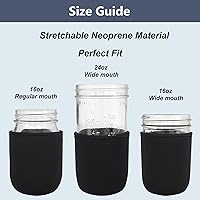 Vista 2 de Funda para Frasco Mason de 16 onzas, 4 Piezas Fundas Acogedoras Aislantes de Neopreno para Conservas que se Ajustan a Frascos Mason de Boca Ancha