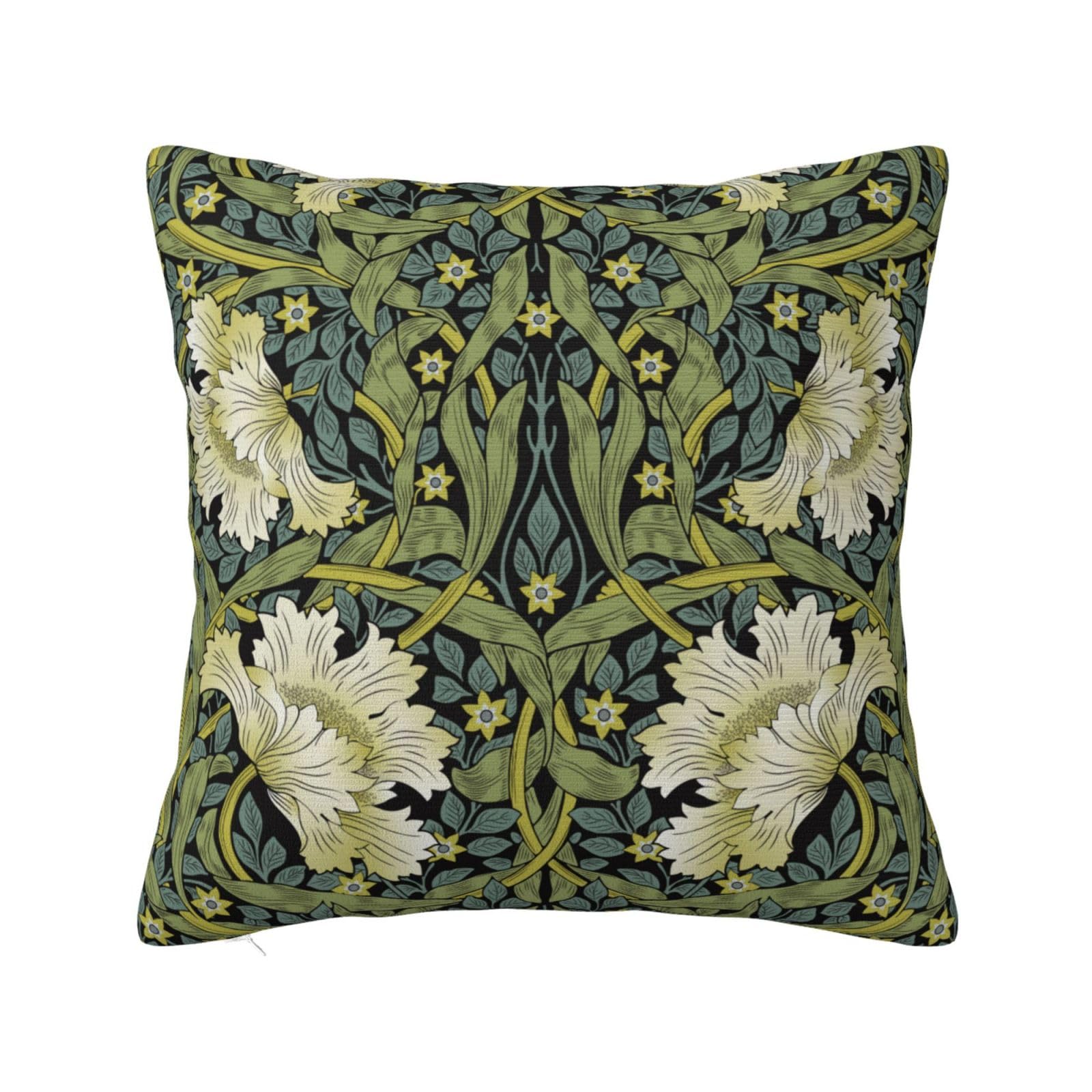 Keebik William Morris Pimpernel Design Throw Pillow Cover Soft Decorative Throw Pillowcases Cushion Case for Home Decor Living Room Bed Couch Car 20x20 Inch