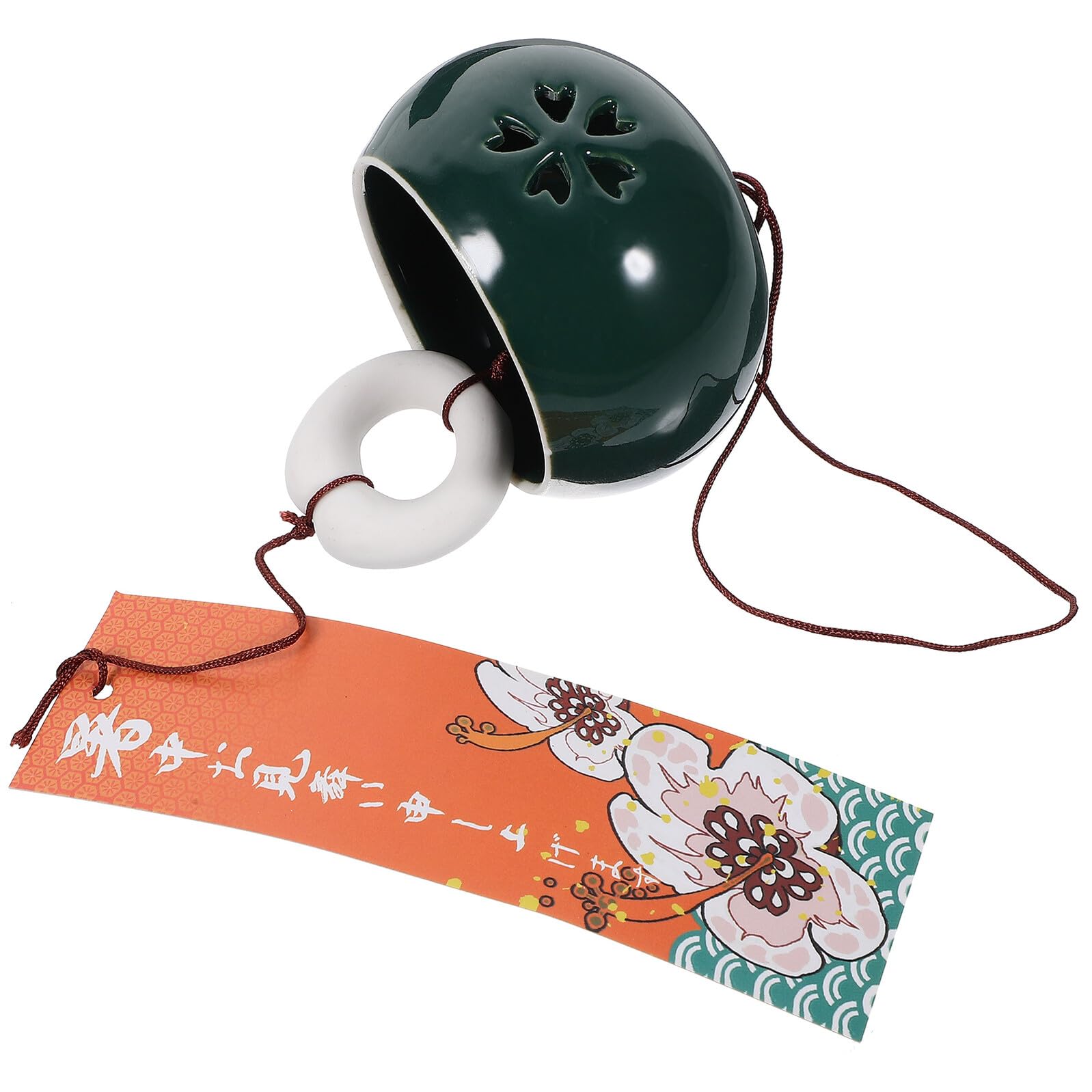 Carillon éolien en céramique à cloche sonore noire déco extérieure jardin